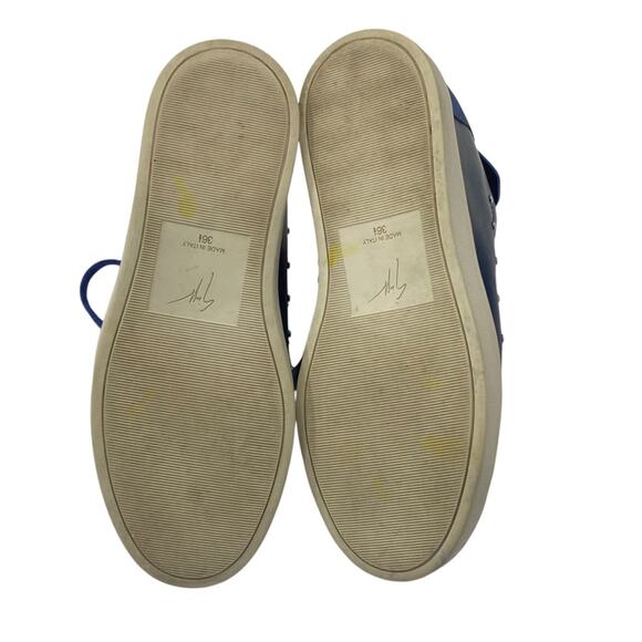 Giuseppe Zanotti Soma50 Studded High Top Wedge Women's Blue High-Top Sneakers - Picture 8 of 9